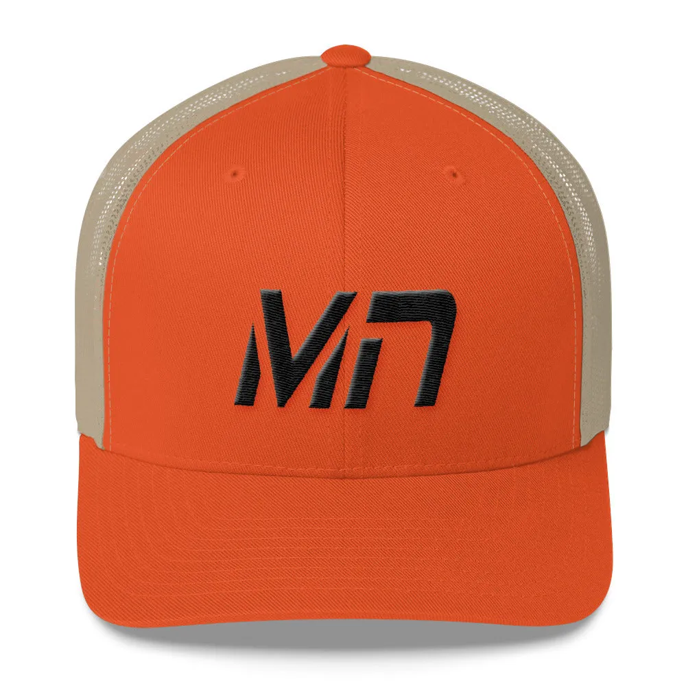 Minnesota - Mesh Back Trucker Cap - Black Embroidery - MN - Many Hat Color Options Available