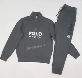 Nwt Polo Ralph Lauren Grey 1967 K-Swiss Half Zip Sweatshirt with Matching Grey 1967 K-Swiss  Joggers