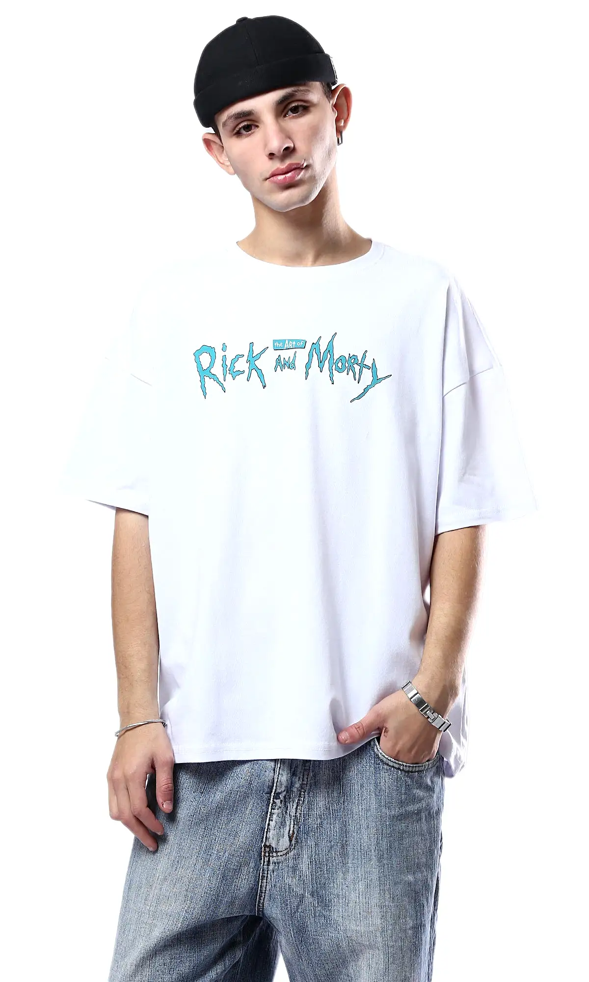 O178409 Front Print & Back Rick And Morty White Tee