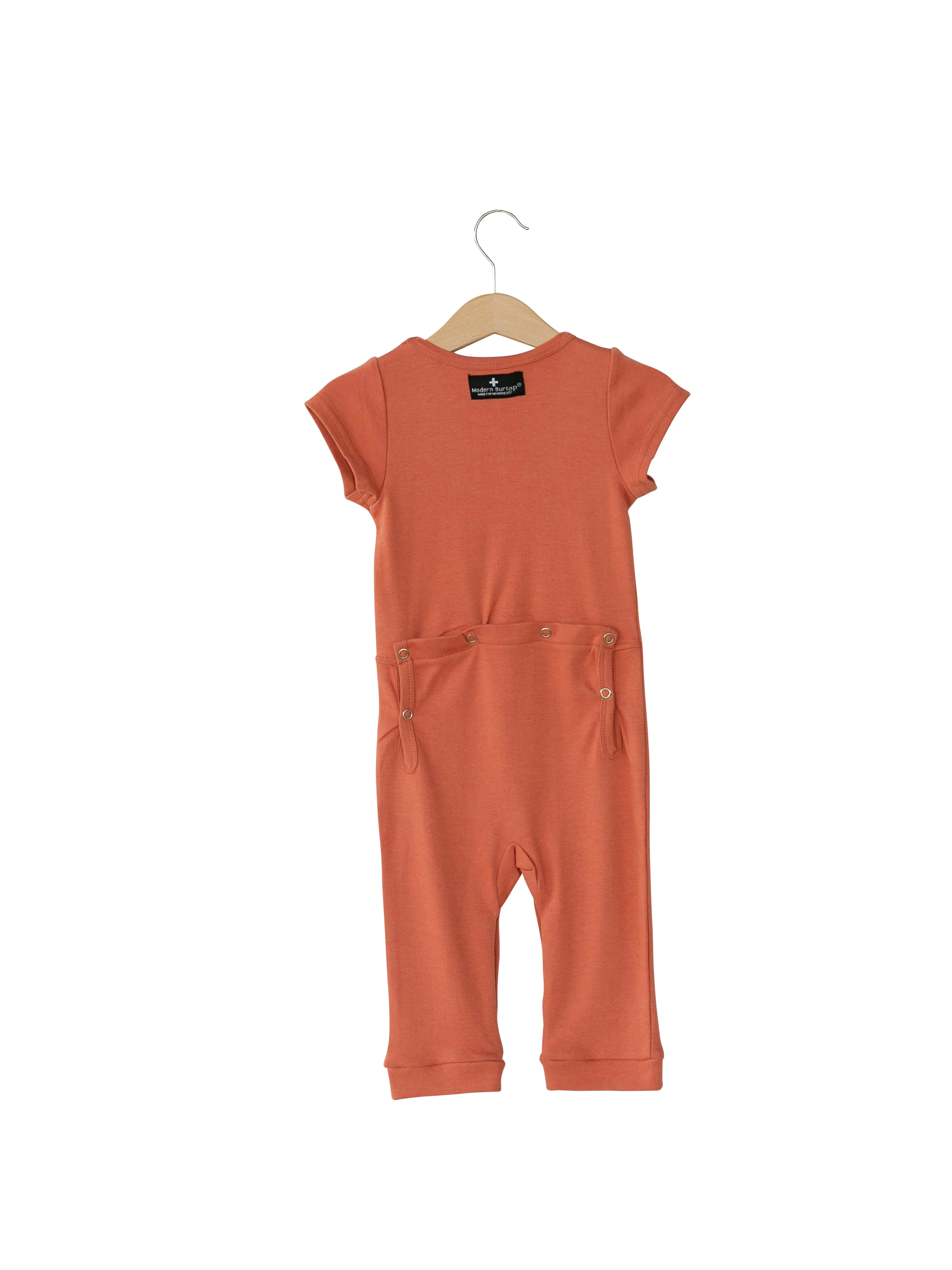 Organic Short Sleeve Jumpsuit with Explorer Back -  Colors