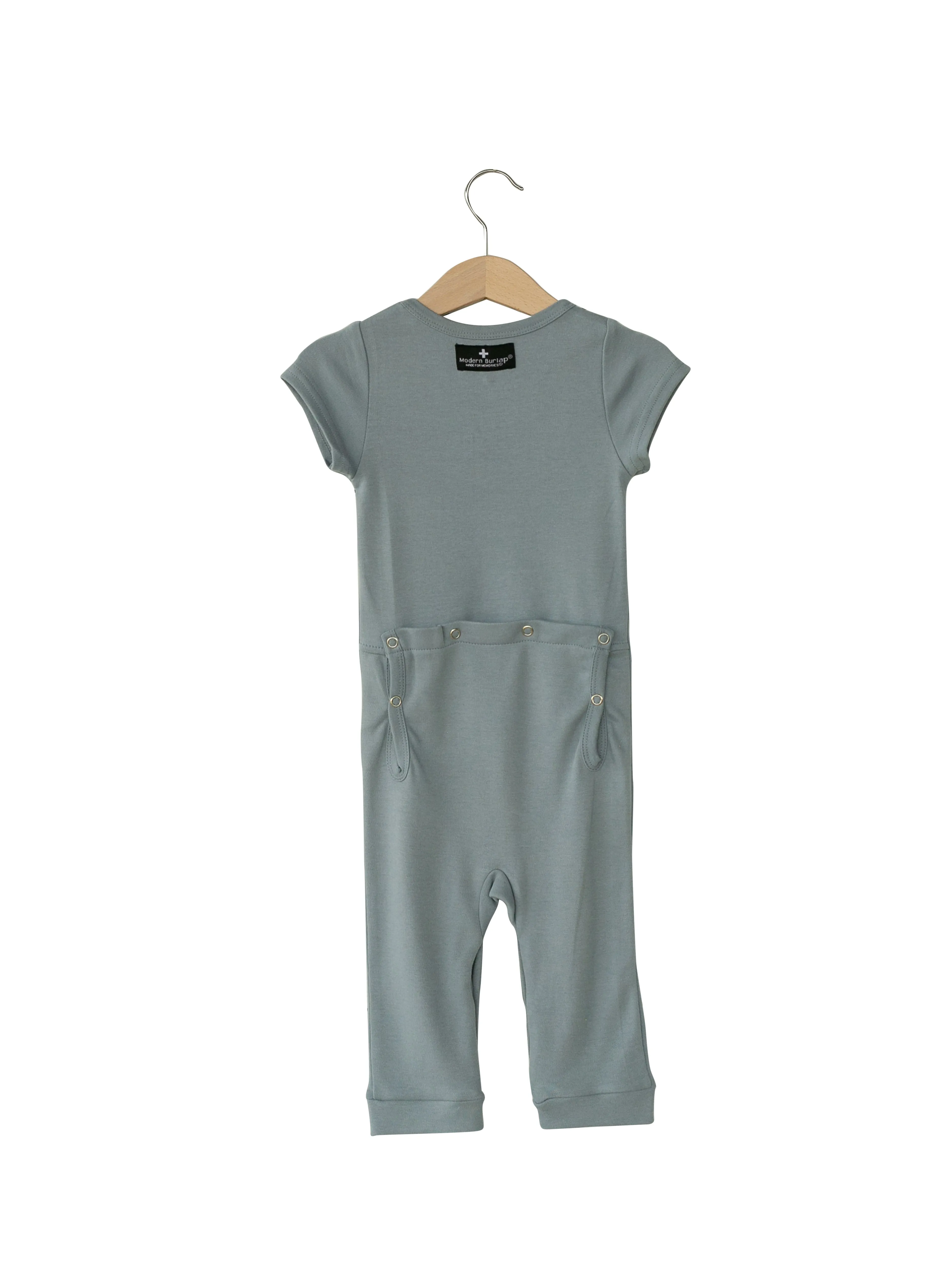 Organic Short Sleeve Jumpsuit with Explorer Back -  Colors