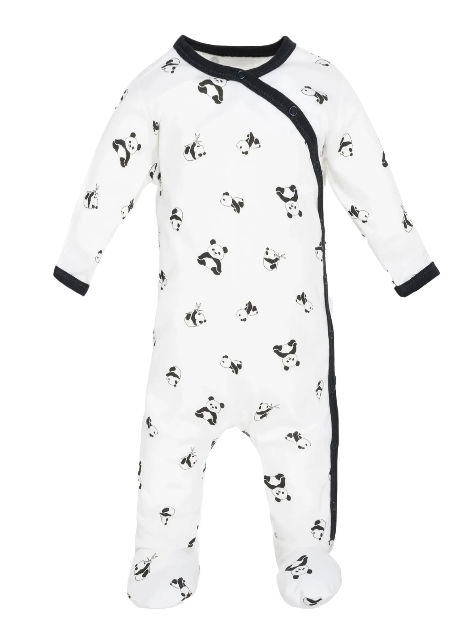 Organic Side Snap Footie - Panda Print