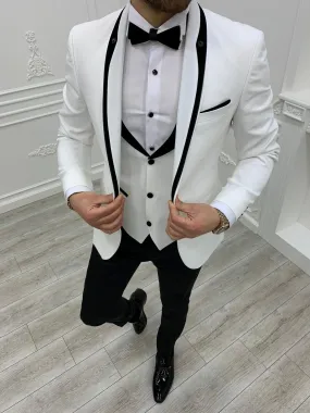 Partoni Royal White Slim Fit Tuxedo