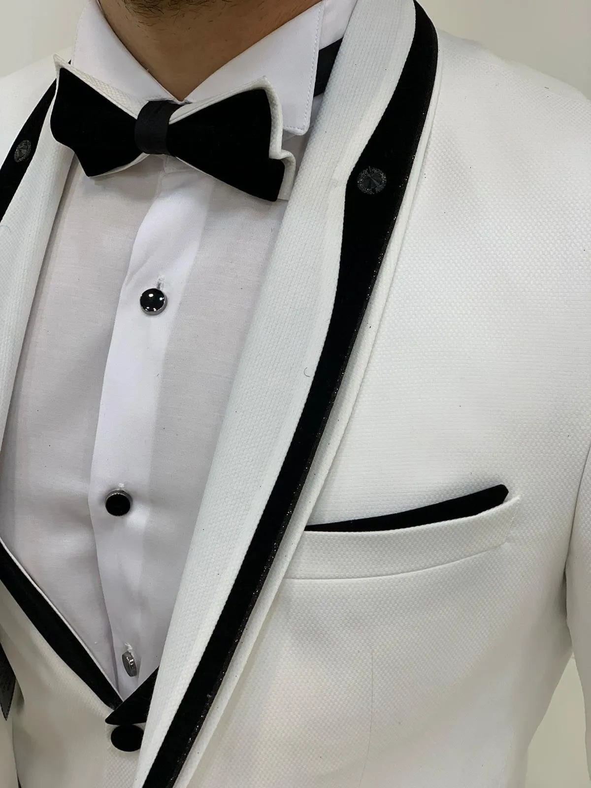 Partoni Royal White Slim Fit Tuxedo