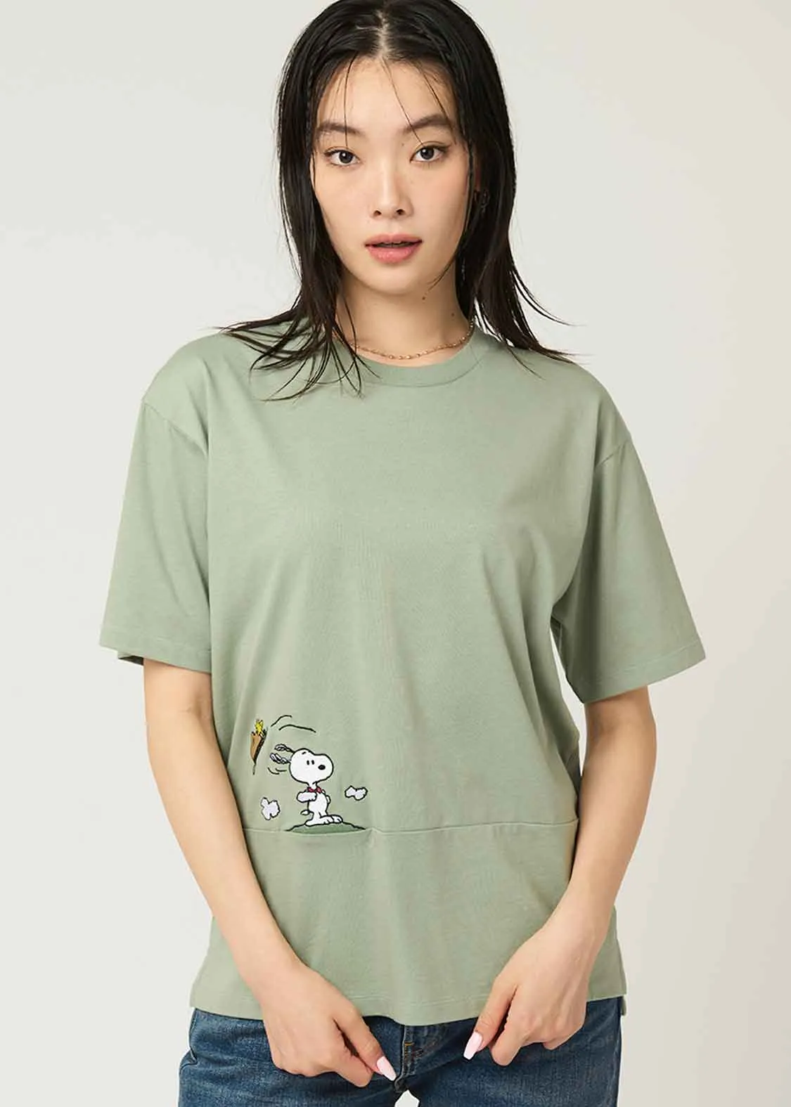 Peanuts Back Waffle Short Sleeve Tee (Peanuts_Hat)