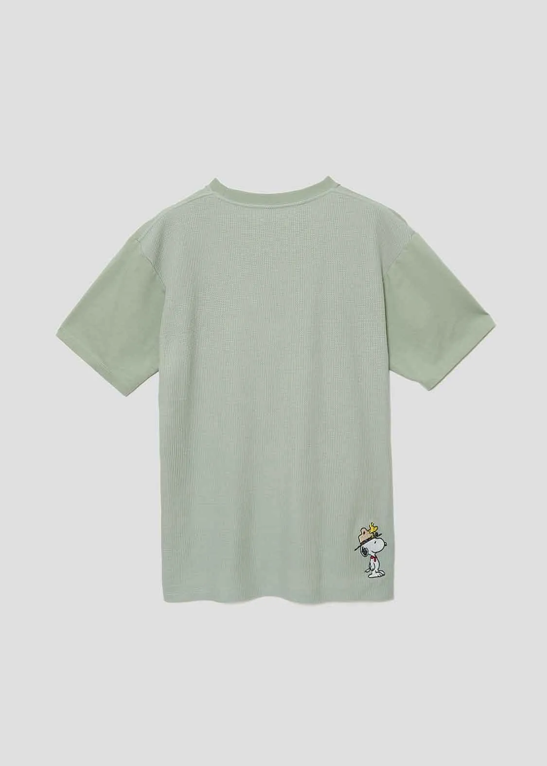 Peanuts Back Waffle Short Sleeve Tee (Peanuts_Hat)