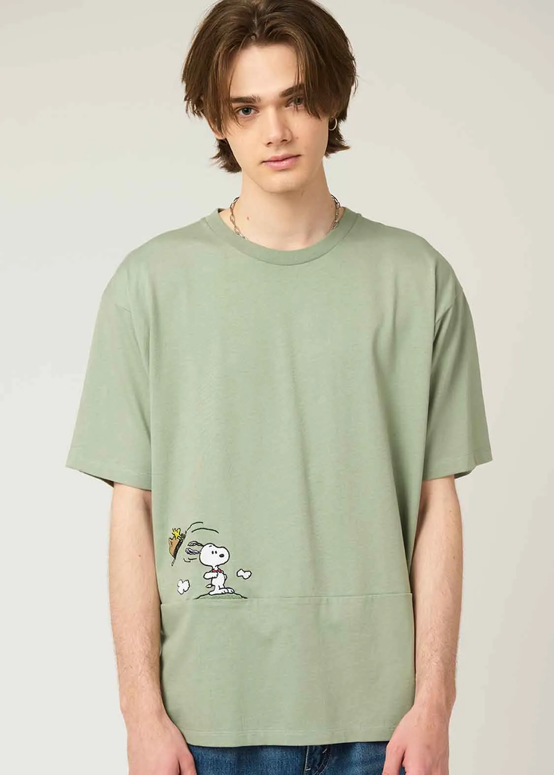 Peanuts Back Waffle Short Sleeve Tee (Peanuts_Hat)