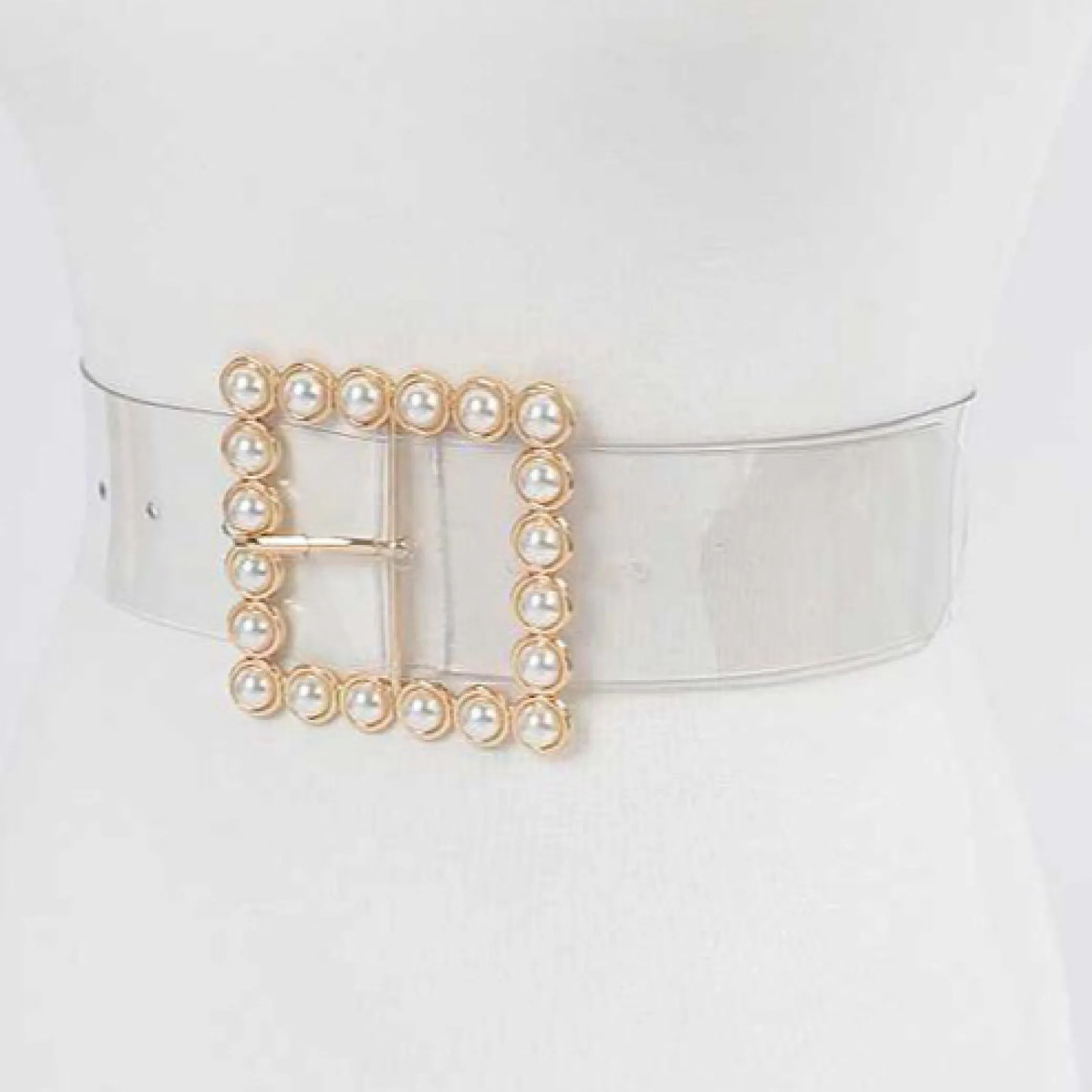 Pearl Detail Clear Belt