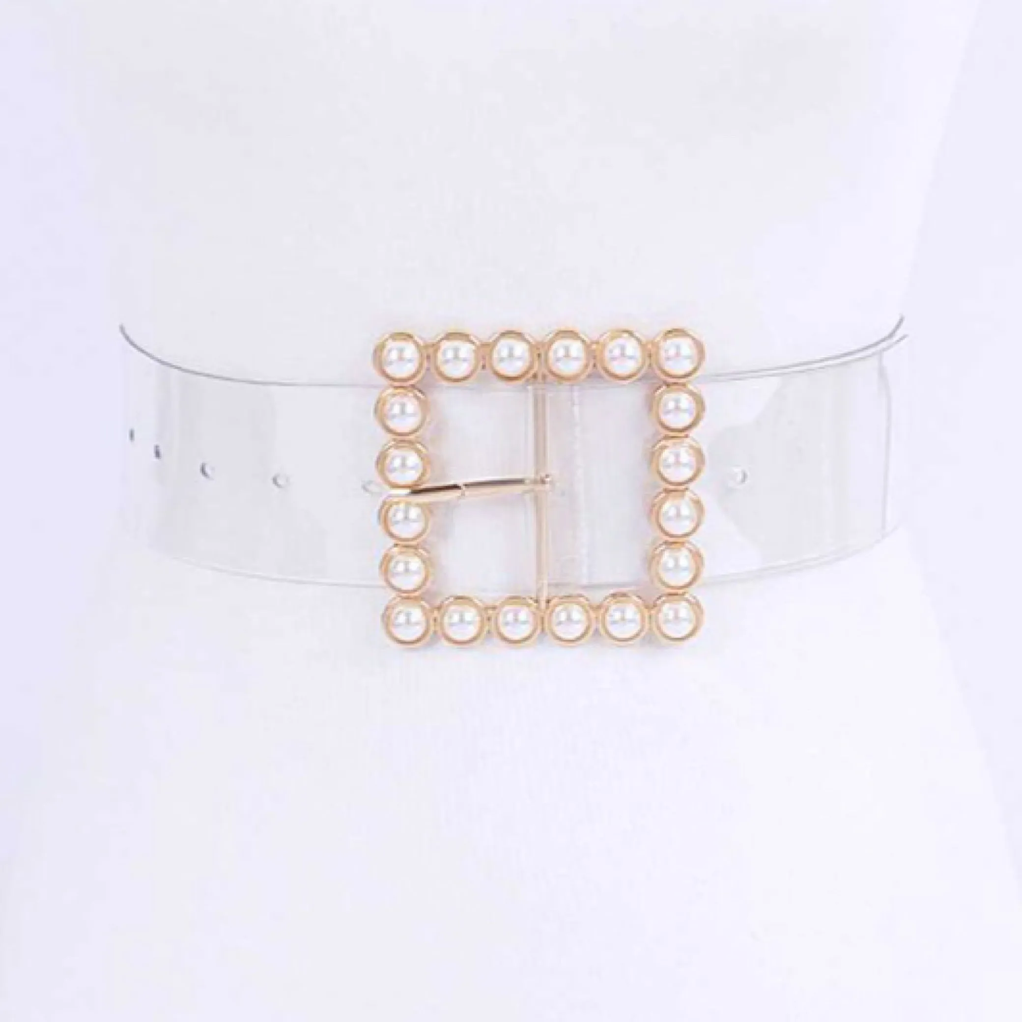 Pearl Detail Clear Belt