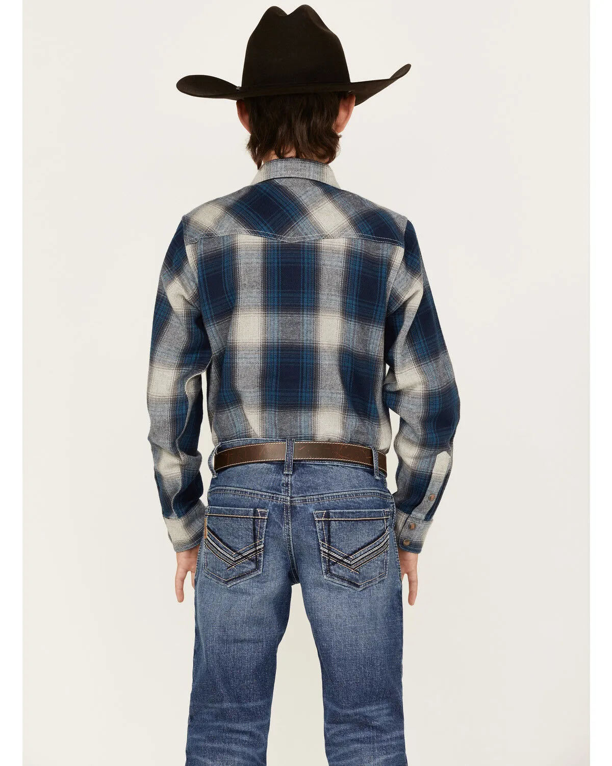 Product Name:  Ariat Boys' Retro Halston Plaid Print Long Sleeve Snap Western Shirt