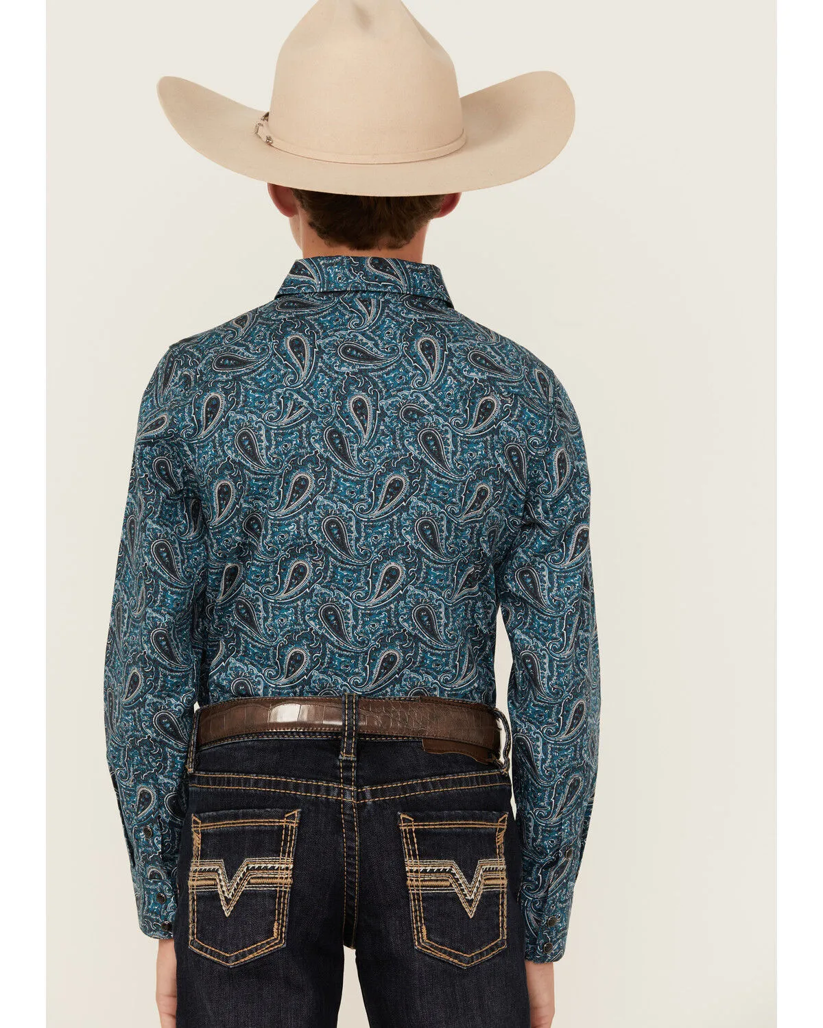 Product Name:  Cody James Boys' Lasso Paisley Print Long Sleeve Snap Western Shirt