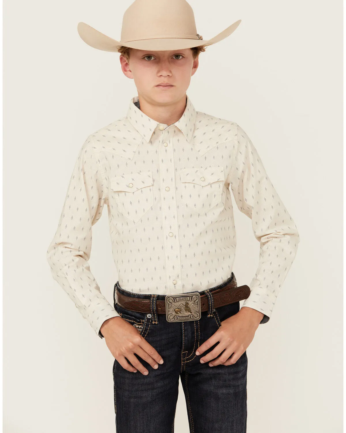 Product Name:  Cody James Boys' Mirage Geo Print Long Sleeve Snap Western Shirt