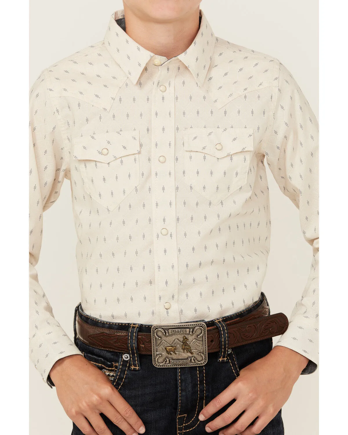 Product Name:  Cody James Boys' Mirage Geo Print Long Sleeve Snap Western Shirt