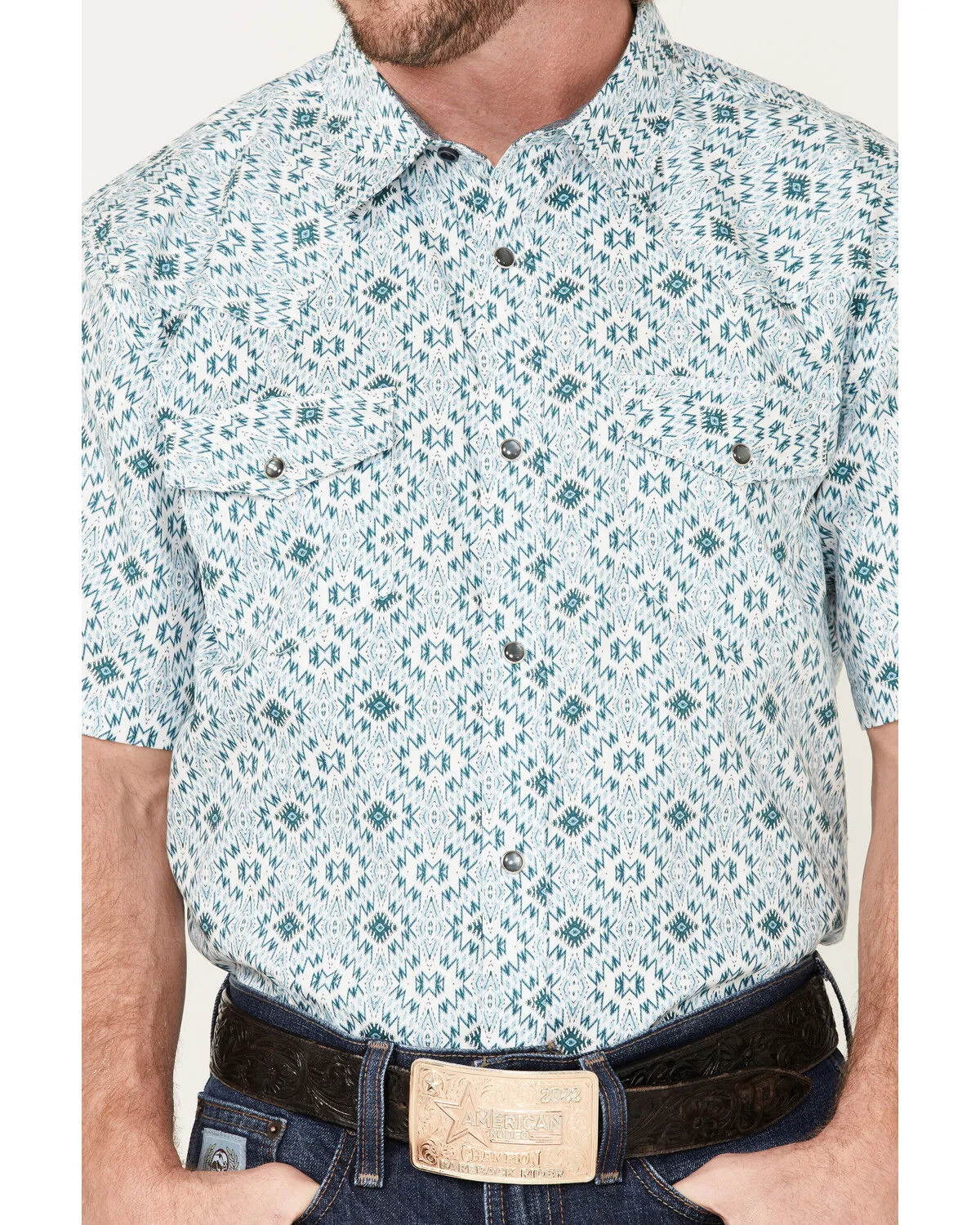 Product Name:  Cody James Men's Wagon Southwestern Print Short Sleeve Western Snap Shirt