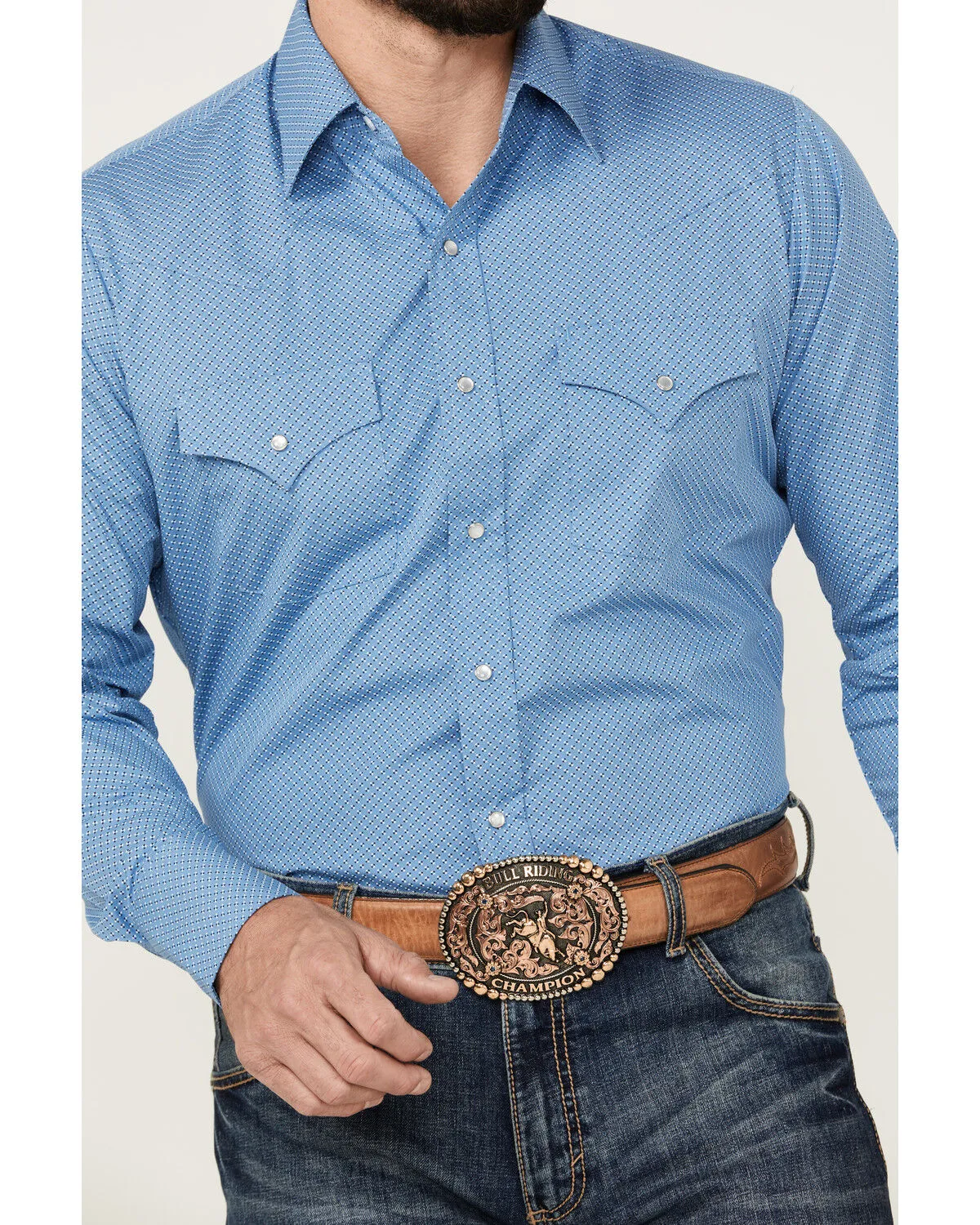 Product Name:  Ely Walker Men's Geo Print Long Sleeve Pearl Snap Western Shirt - Big