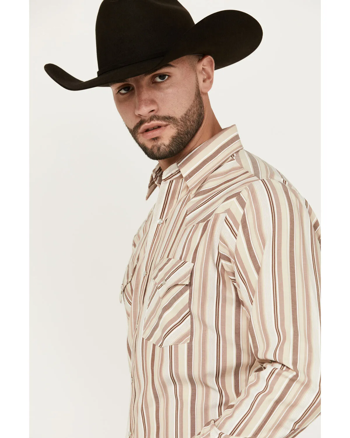 Product Name:  Ely Walker Men's Striped Print Long Sleeve Snap Western Shirt - Big