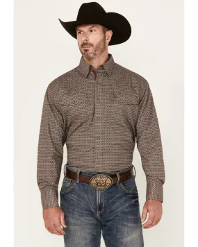 Product Name:  George Strait by Wrangler Men's Geo Print Long Sleeve Snap Stretch Western Shirt