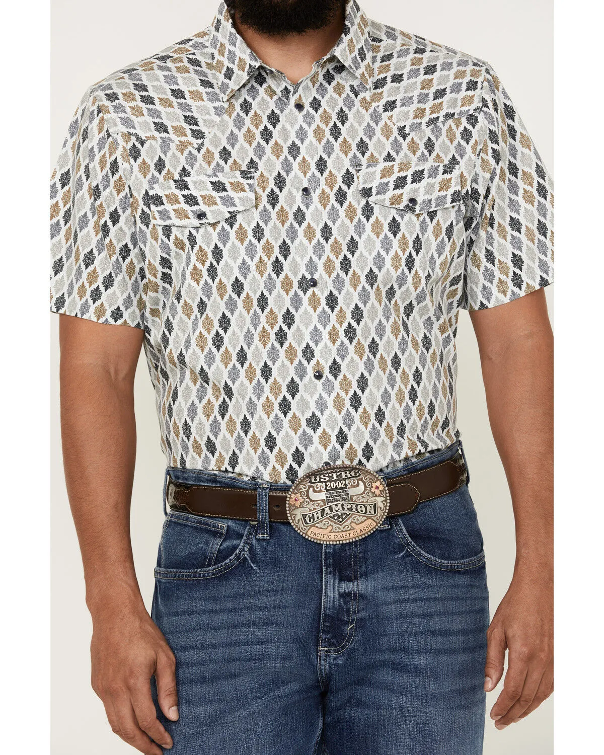 Product Name:  Gibson Men's Geo Print Short Sleeve Snap Western Shirt