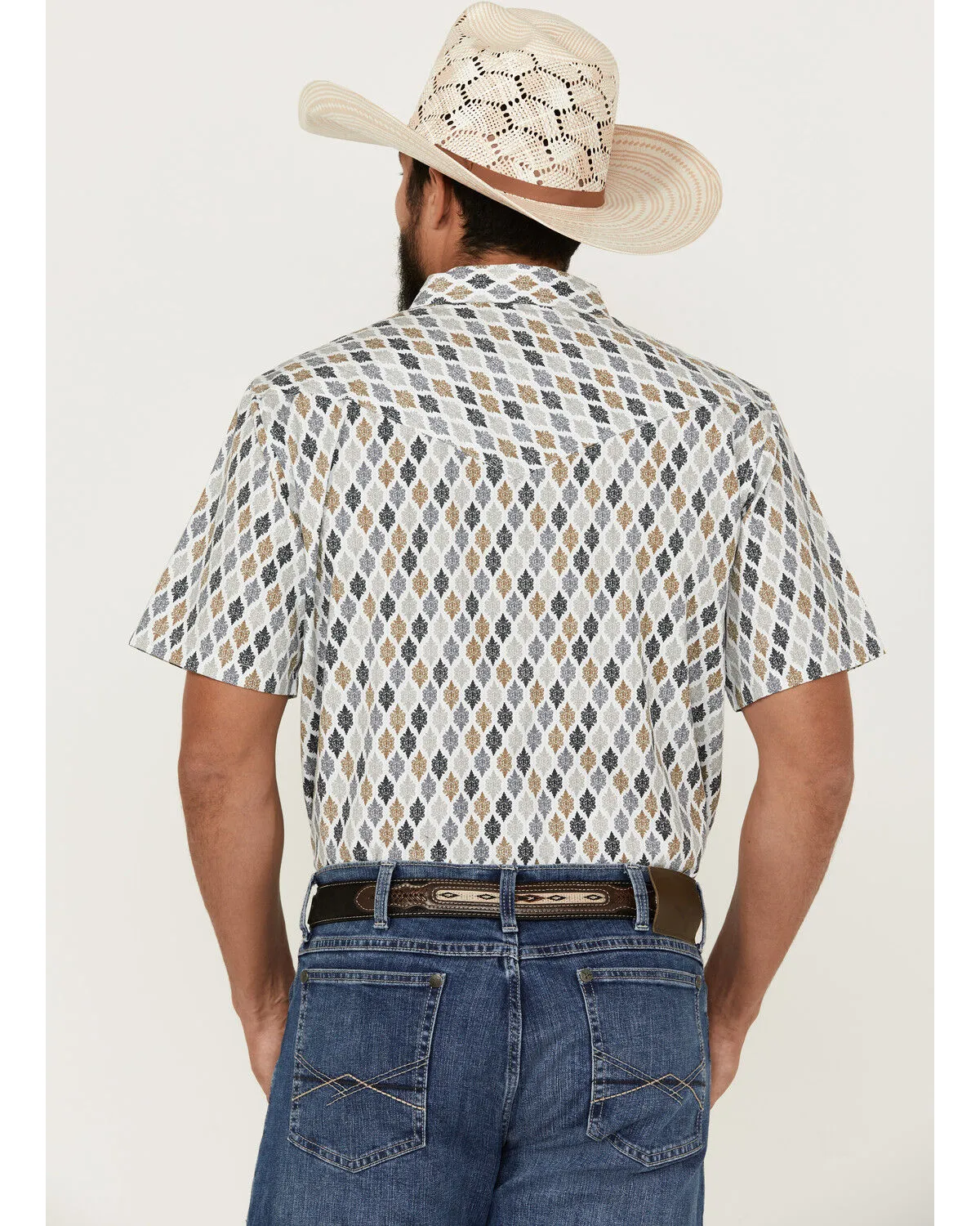 Product Name:  Gibson Men's Geo Print Short Sleeve Snap Western Shirt