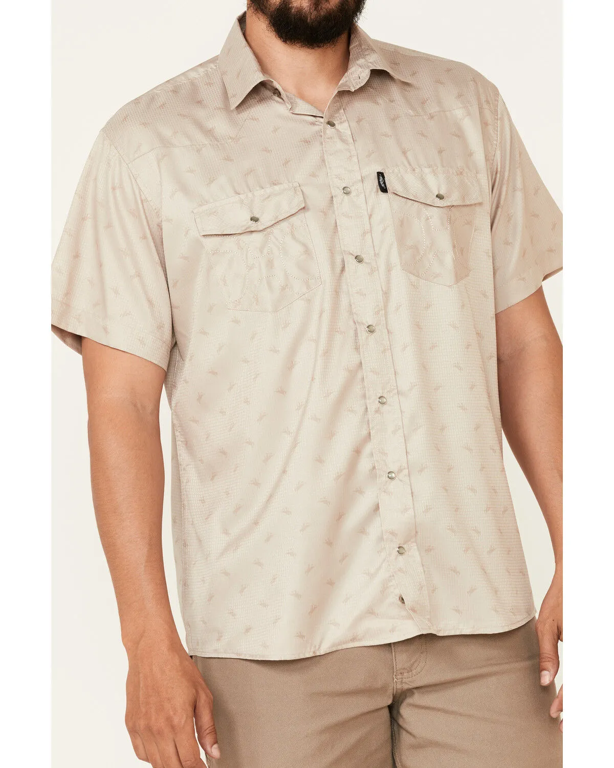 Product Name:  Hooey Men's Punchy Print Habitat Sol Short Sleeve Pearl Snap Western Shirt