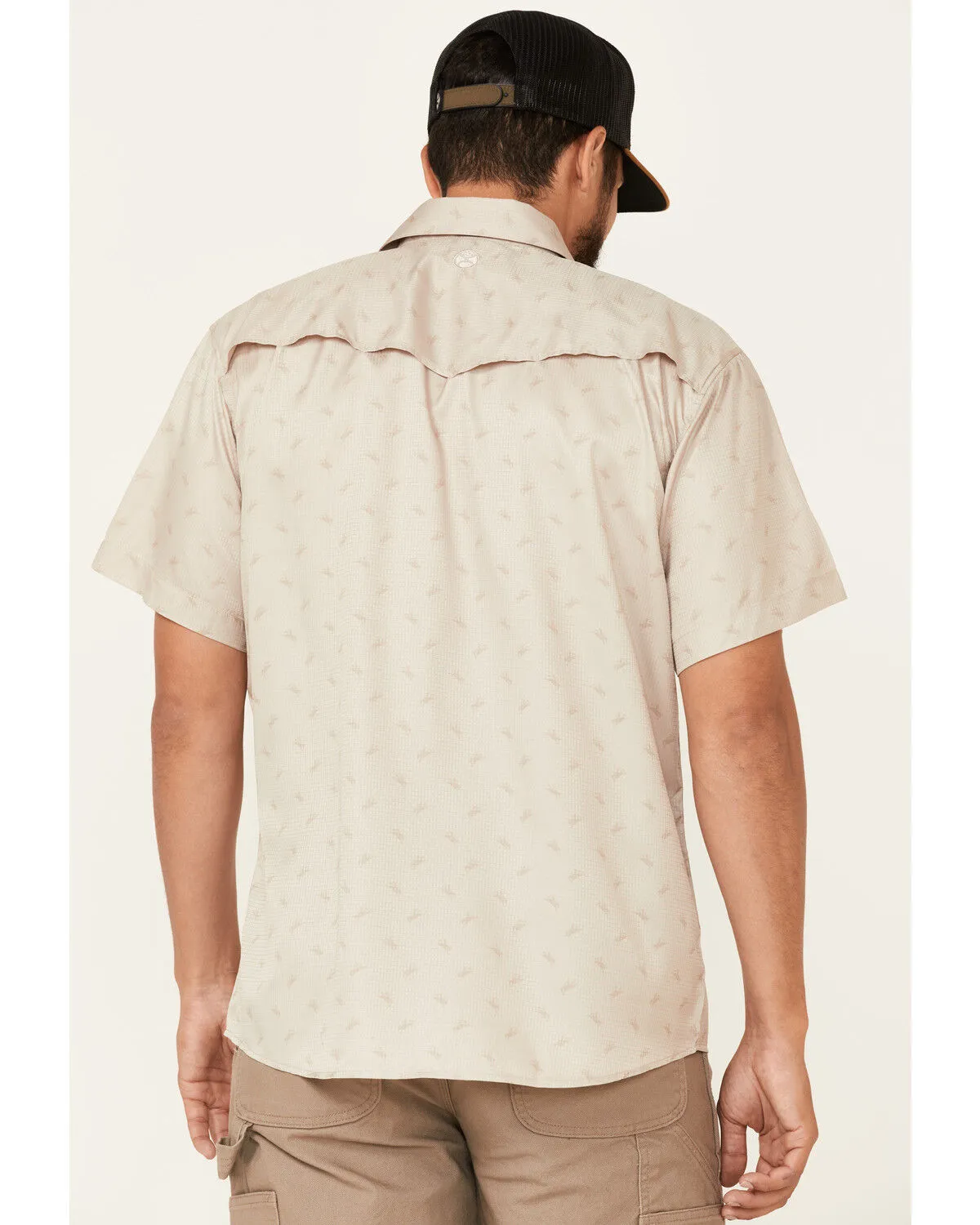 Product Name:  Hooey Men's Punchy Print Habitat Sol Short Sleeve Pearl Snap Western Shirt