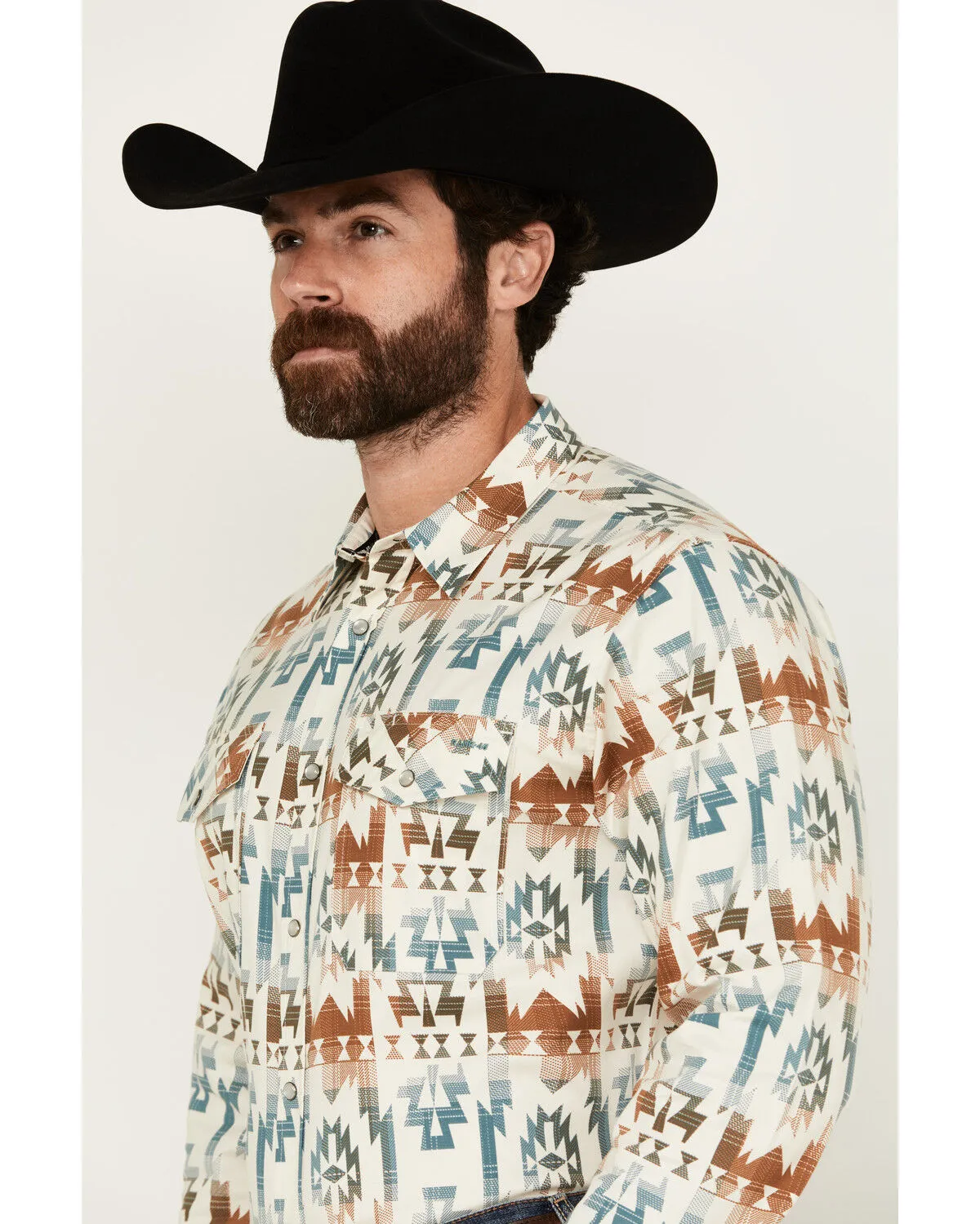 Product Name:  RANK 45® Men's Bucknell Southwestern Print Long Sleeve Pearl Snap Western Shirt