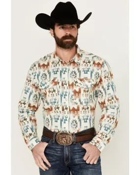 Product Name:  RANK 45® Men's Bucknell Southwestern Print Long Sleeve Pearl Snap Western Shirt