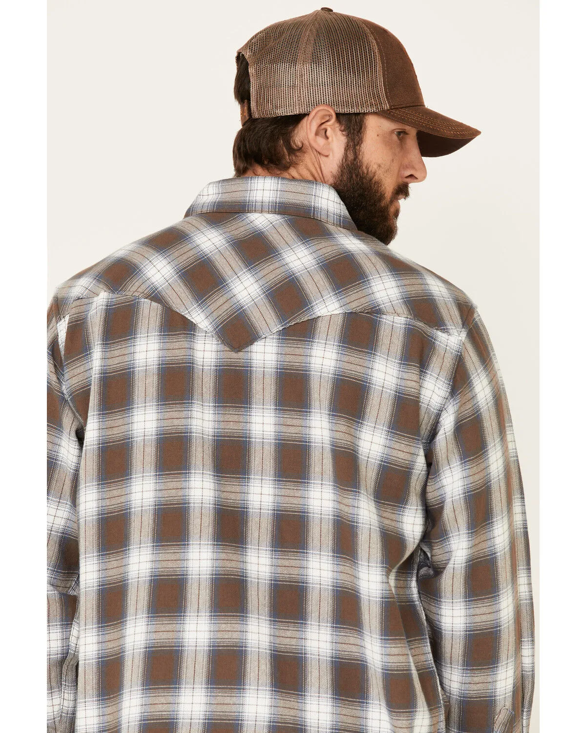 Product Name:  Resistol Men's Cedar Ombre Plaid Print Long Sleeve Snap Western Shirt