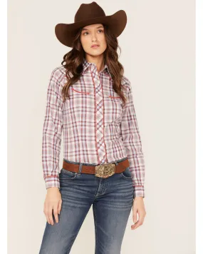 Product Name:  Roper Women's Plaid Print Long Sleeve Pearl Snap Western Shirt