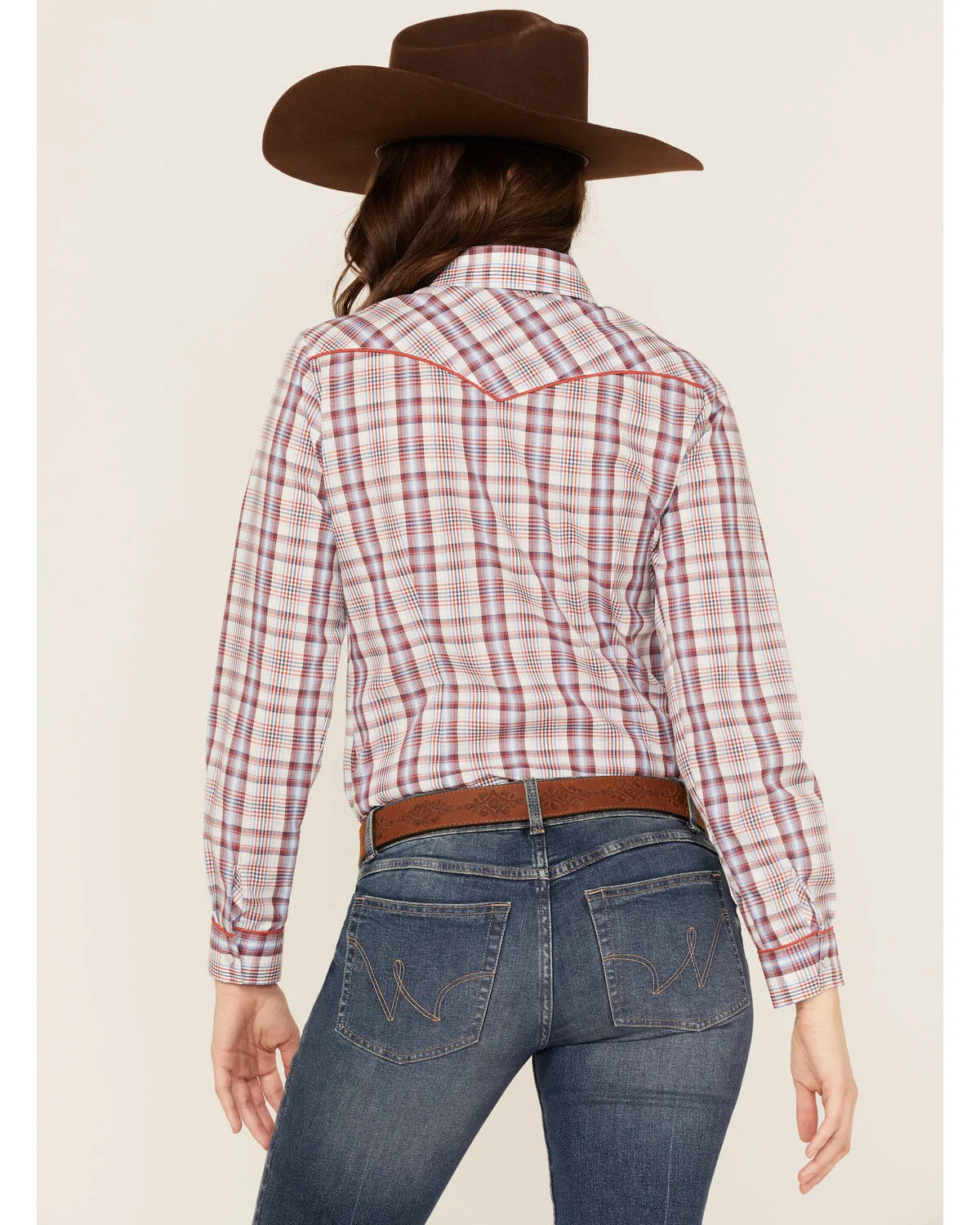 Product Name:  Roper Women's Plaid Print Long Sleeve Pearl Snap Western Shirt