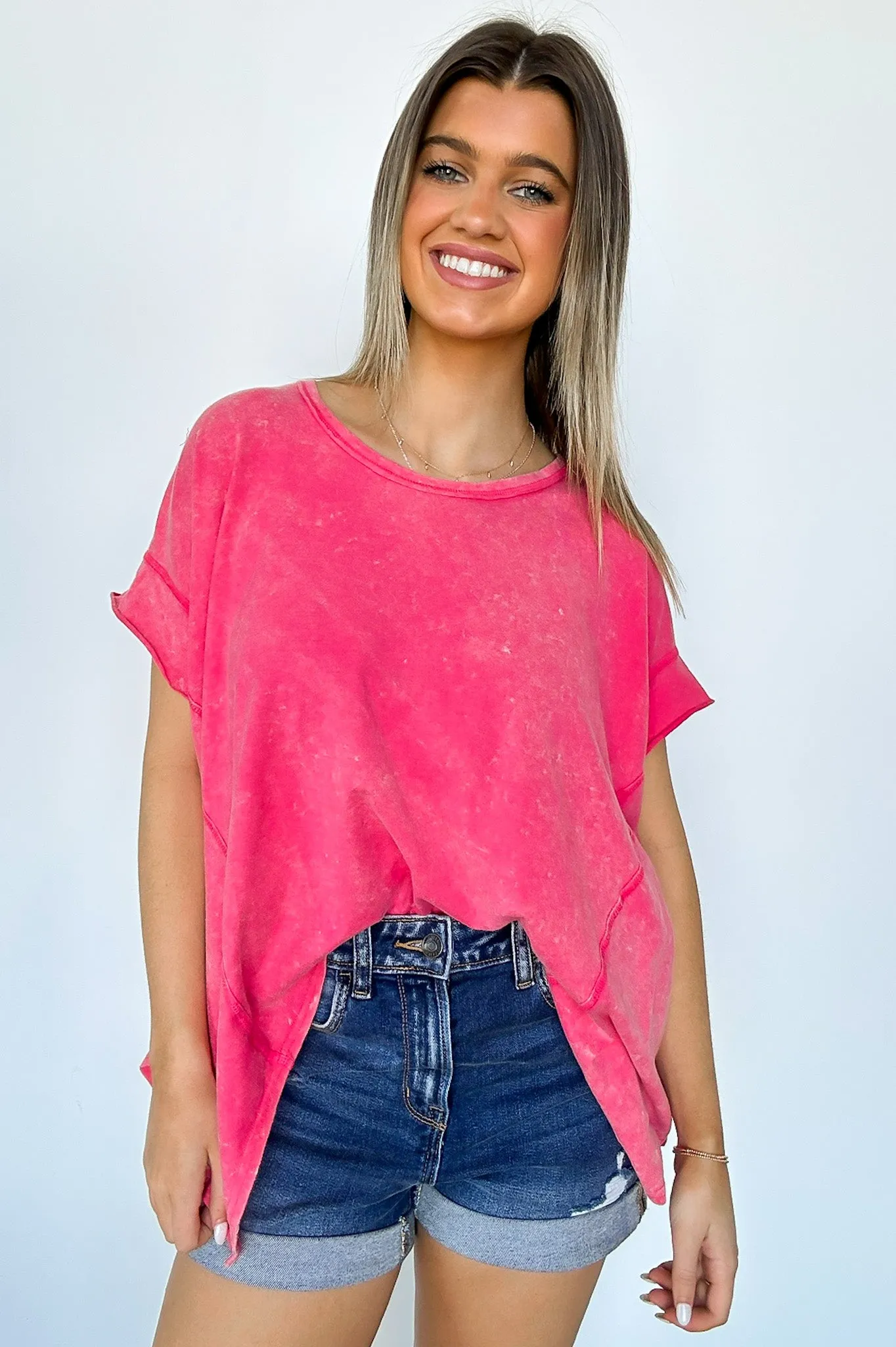 Roni Washed Relaxed Short Sleeve Top - BACK IN STOCK