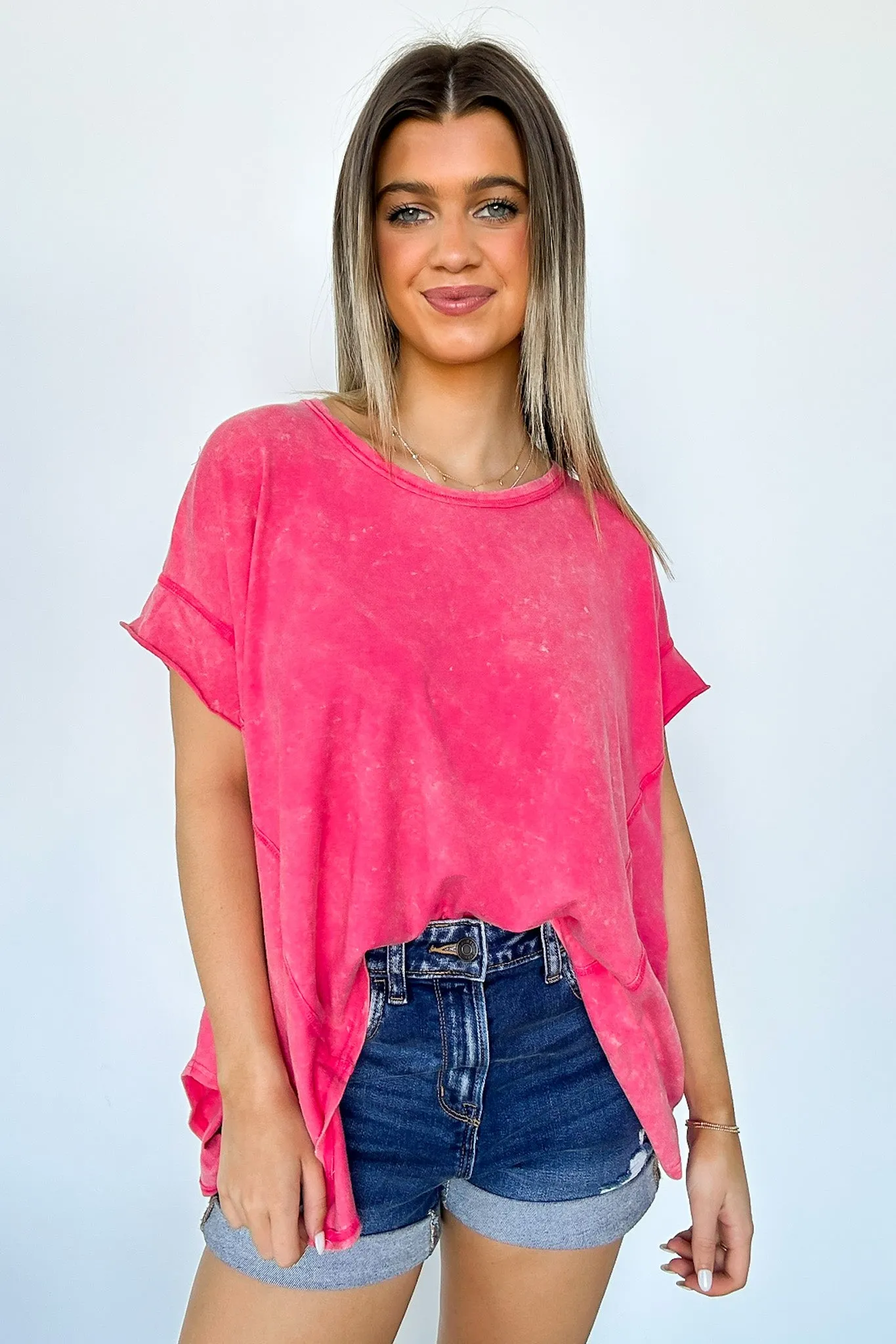 Roni Washed Relaxed Short Sleeve Top - BACK IN STOCK