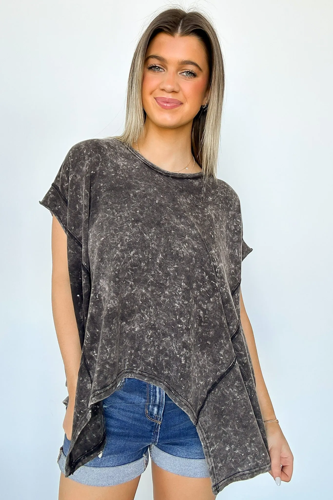 Roni Washed Relaxed Short Sleeve Top - BACK IN STOCK