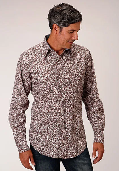 Roper Men's Frontier Floral Print Long Sleeve Snap Shirt