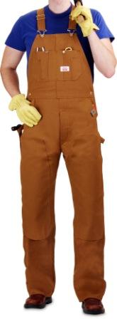 Sale: Extra Heavy Duty Brown Cotton Duck Overall by ROUND HOUSE Made in USA 83