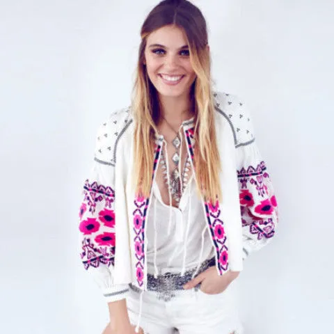 Saskatoon Boho Jacket in White