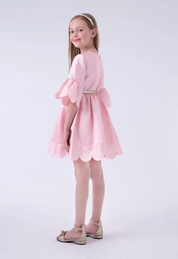 Scallop Hem Cute Dress