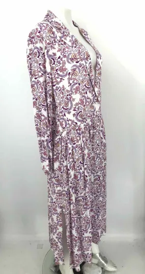 SEE BY CHLOE White Purple Multi Print Button Up Size LARGE  (L) Dress