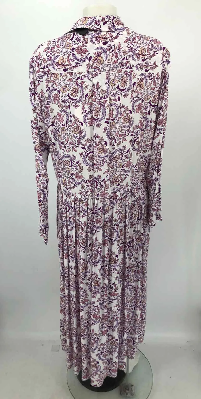 SEE BY CHLOE White Purple Multi Print Button Up Size LARGE  (L) Dress