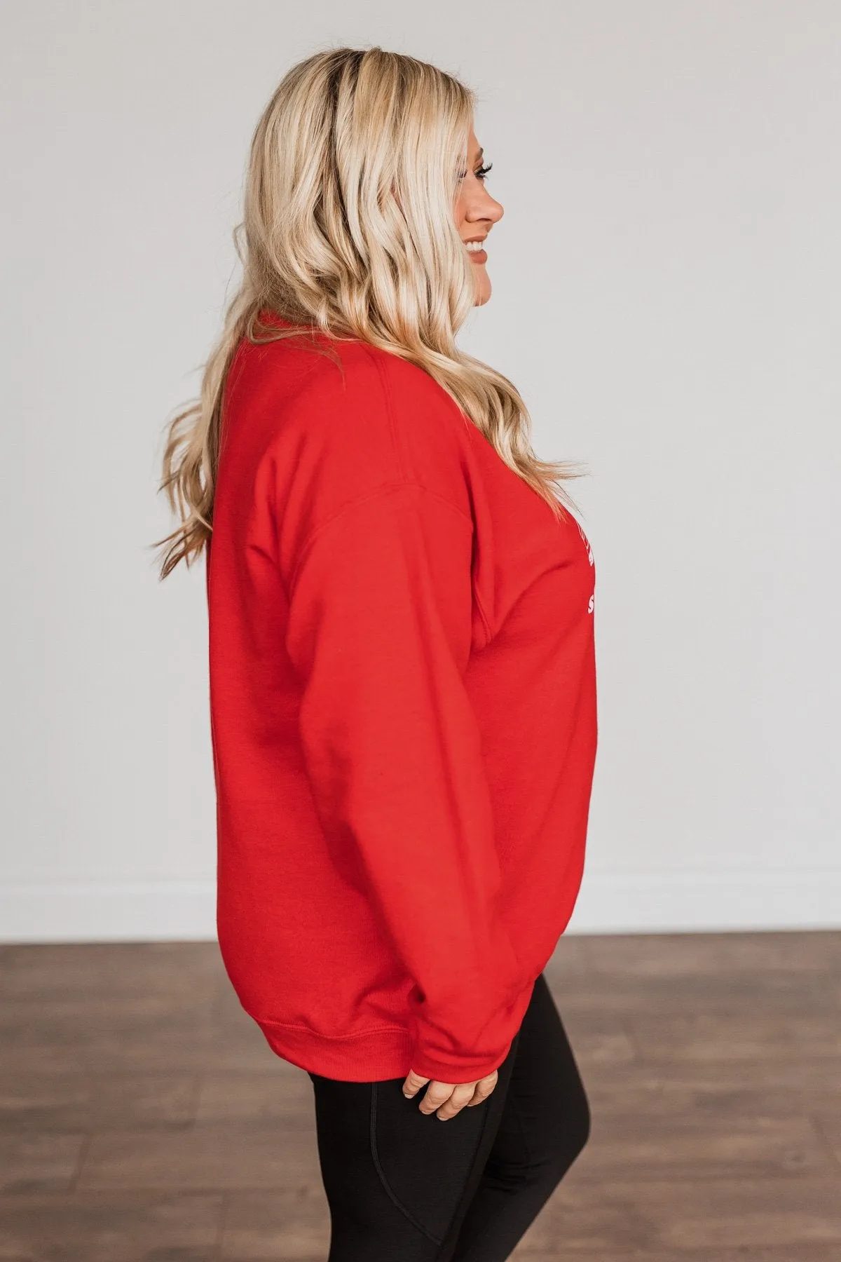 She's A Beaut, Clark Graphic Pullover- Red