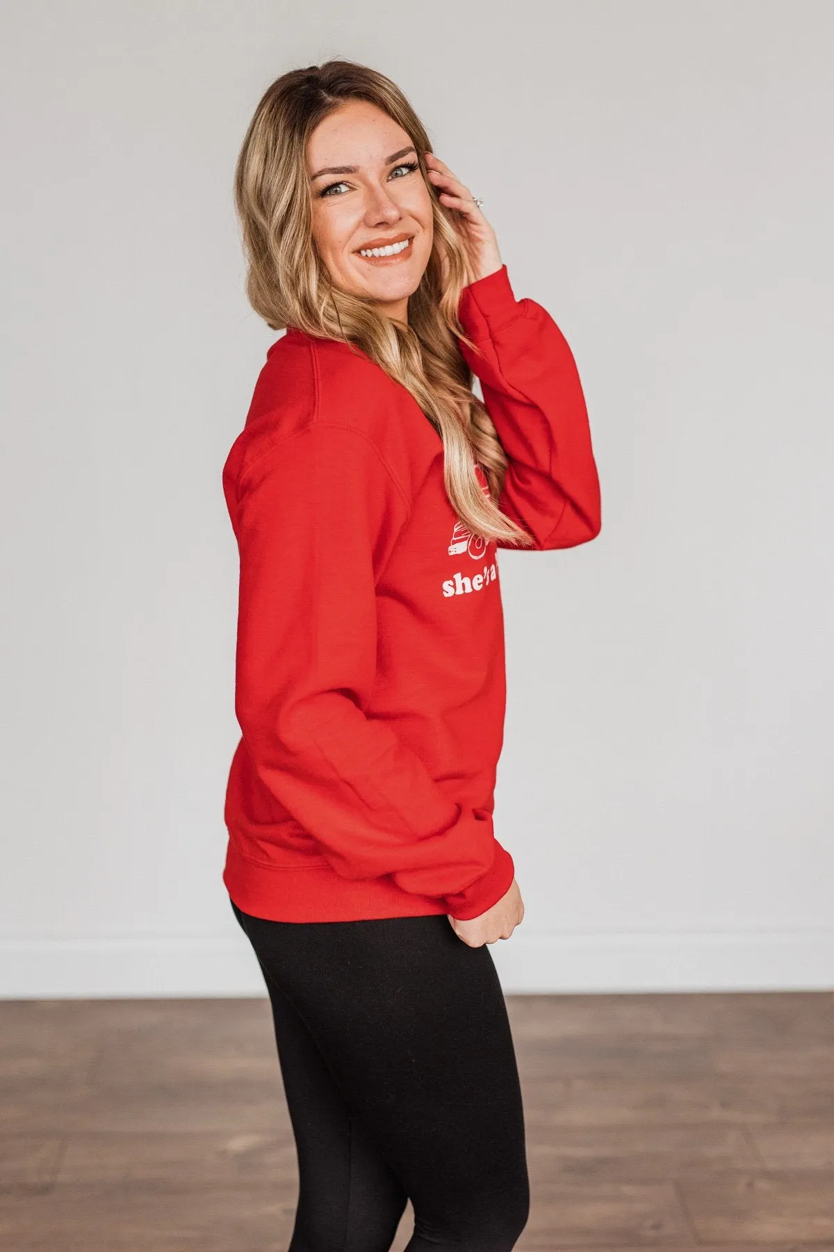 She's A Beaut, Clark Graphic Pullover- Red