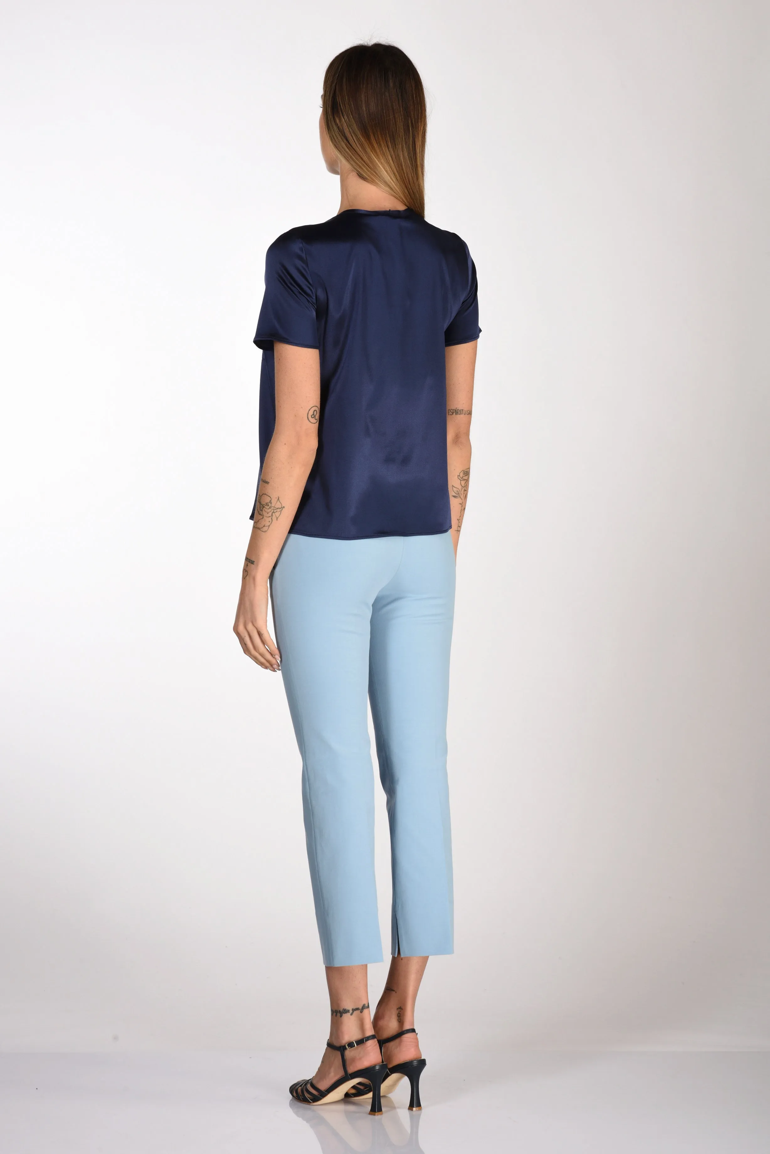 Shirt C Zero Tshirt Seta Blu Donna