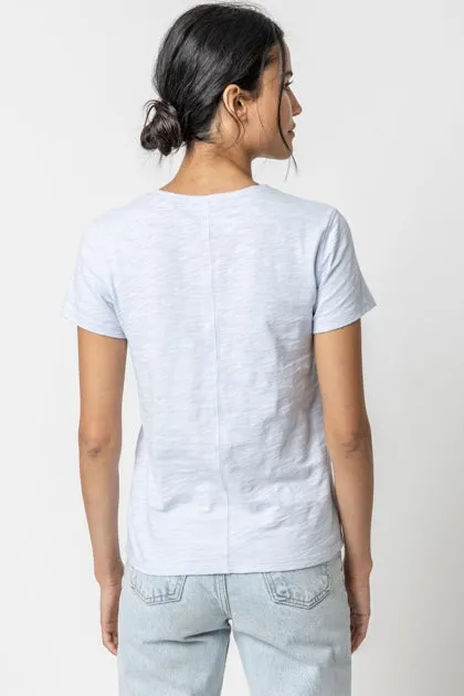 Short Sleeve V-Neck Back Seam Tee