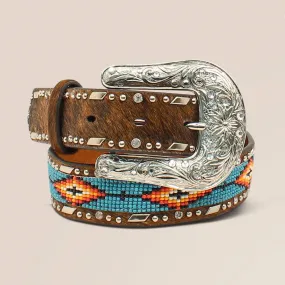 Southwest Beaded Hair-On Belt