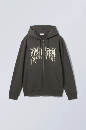 Standard Graphic Zip Hoodie - Long sleeve - Regular length - Spiky Dreamer - Men | H&M GB