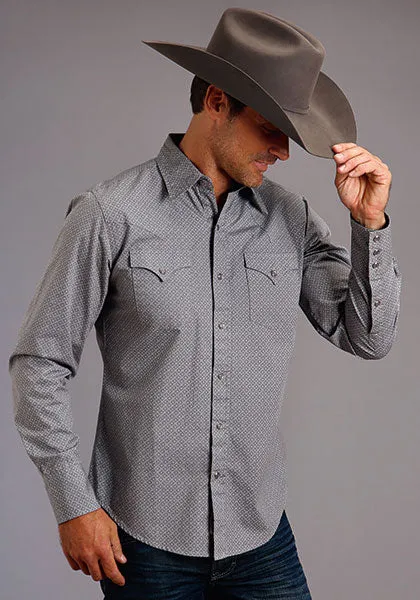 Stetson Men's Ghost Print Long Sleeve Snap Shirt