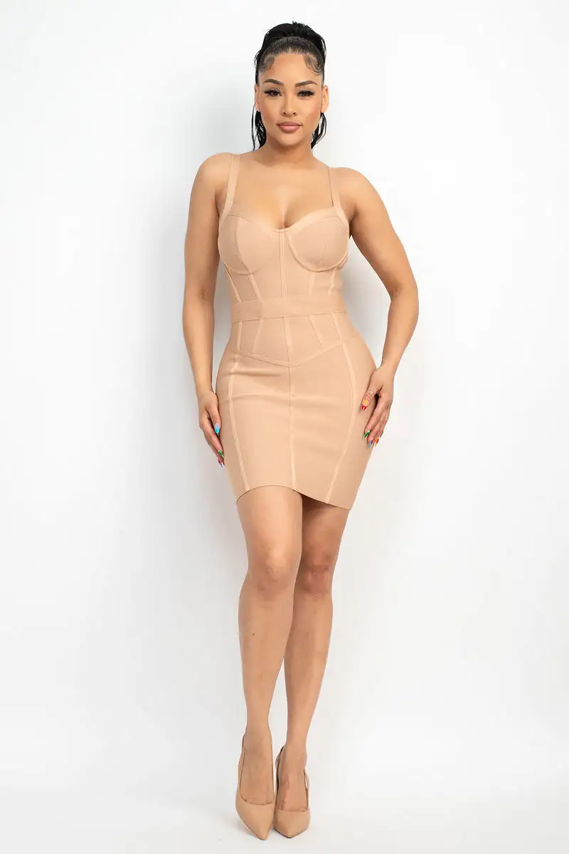 Sweetheart Wide Strap Bandage Dress