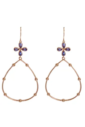 Tanzanite Hoop Earrings in Rose Gold- Made to Order, Can be Customized!