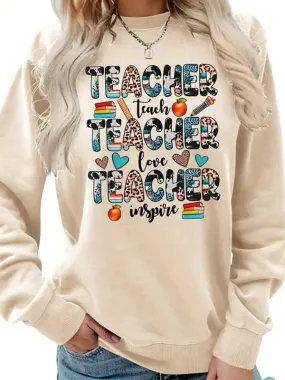 Teacher Print Women Sweatshirt