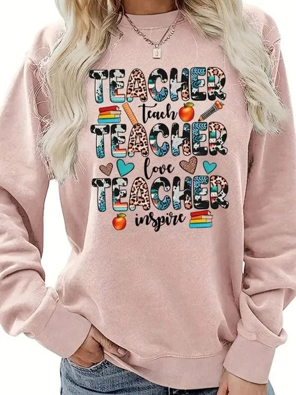 Teacher Print Women Sweatshirt